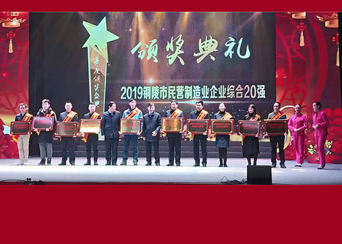 2019銅陵市民營(yíng)制造業(yè)企業(yè)綜合20強